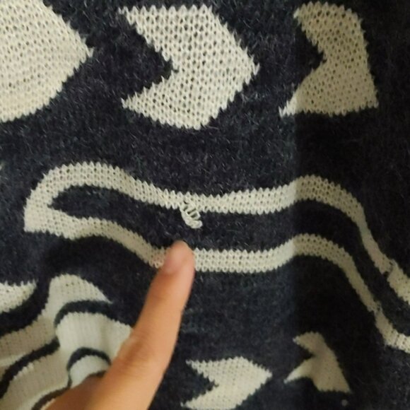 64 Sixty Five Mohair Blend Long Sleeve Open Front Boho Aztec Cardigan Size Med - Picture 10 of 10